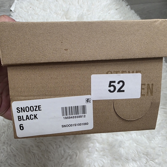 Steve Madden Black Furry Slide Sandals - Picture 5 of 5